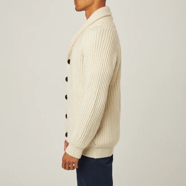 PEREGRINE - Wilkinson Cardigan - British Wool - Ecru - Regent TailoringPeregrine