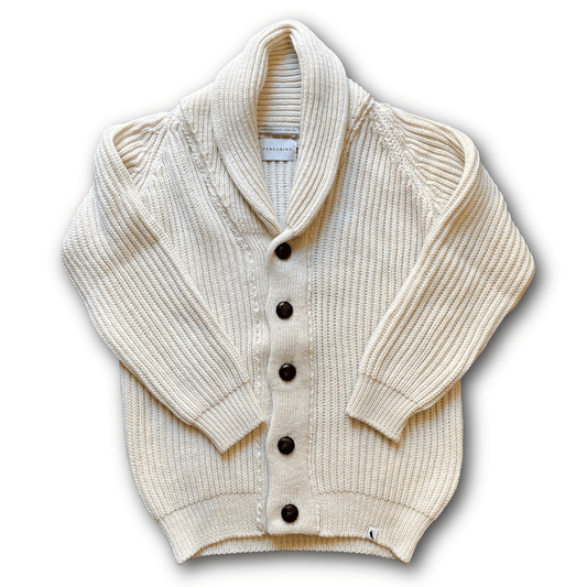 PEREGRINE - Wilkinson Cardigan - British Wool - Ecru - Regent Tailoring Salisbury