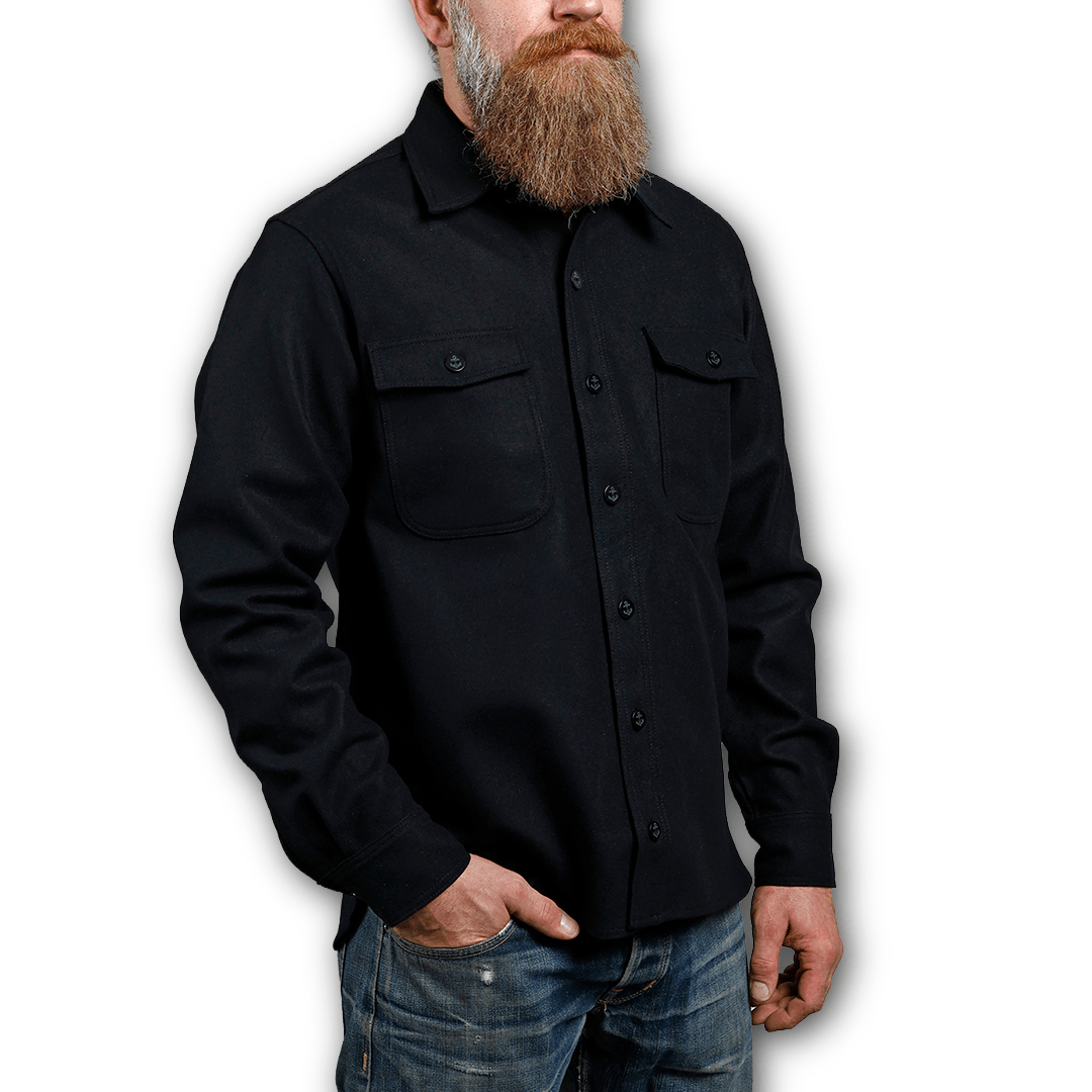 PIKE BROTHERS - 1943 CPO Shirt - Black Wool - Regent Tailoring Salisbury