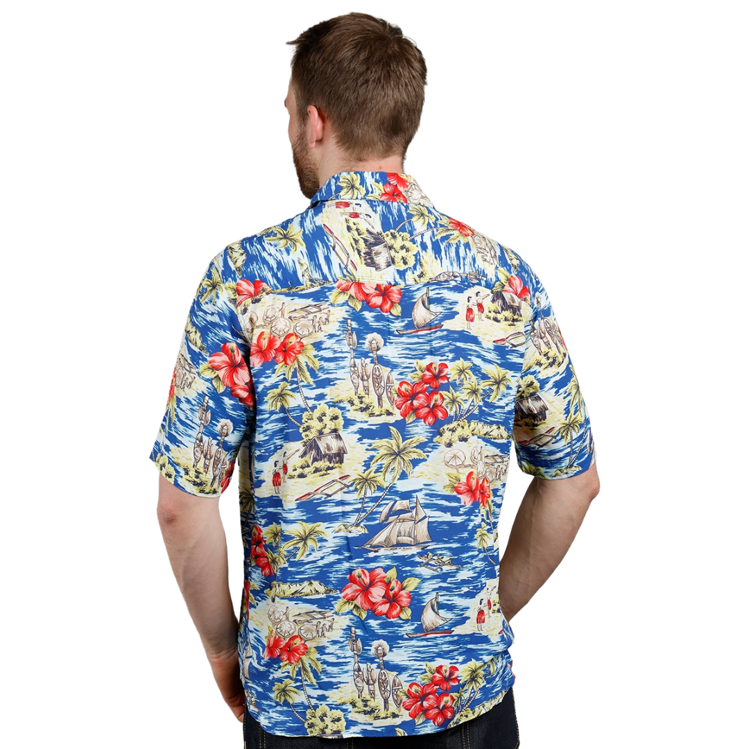 PIKE BROTHERS - 1948 Surf shirt - Random Blue - Regent Tailoring Salisbury
