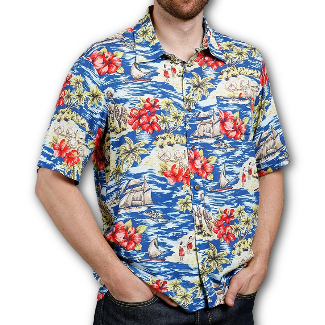 PIKE BROTHERS - 1948 Surf shirt - Random Blue - Regent Tailoring Salisbury