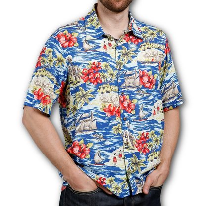 PIKE BROTHERS - 1948 Surf shirt - Random Blue - Regent Tailoring Salisbury