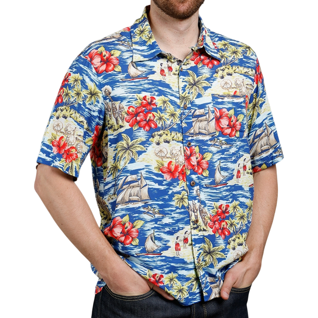 PIKE BROTHERS - 1948 Surf shirt - Random Blue - Regent Tailoring Salisbury