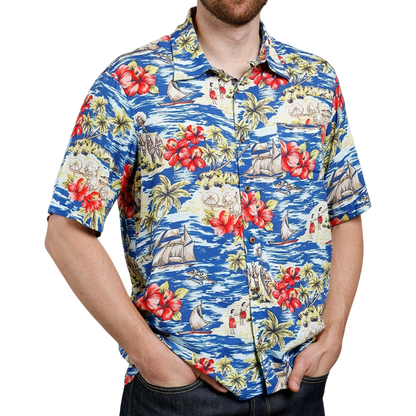 PIKE BROTHERS - 1948 Surf shirt - Random Blue - Regent Tailoring Salisbury
