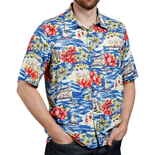 PIKE BROTHERS - 1948 Surf shirt - Random Blue - Regent Tailoring Salisbury