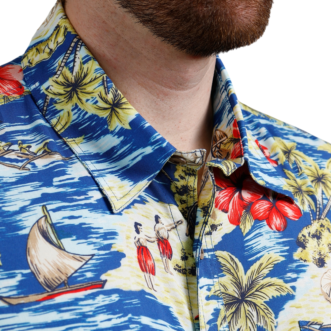 PIKE BROTHERS - 1948 Surf shirt - Random Blue - Regent Tailoring Salisbury