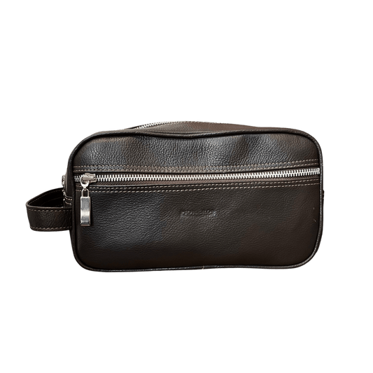Pioneros - Leather Wash Bag - Chocolate - Regent Tailoring Salisbury