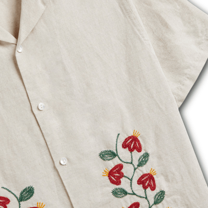 Portuguese Flannel - Branch Embroidery - Ecru - Regent TailoringPortuguese Flannel
