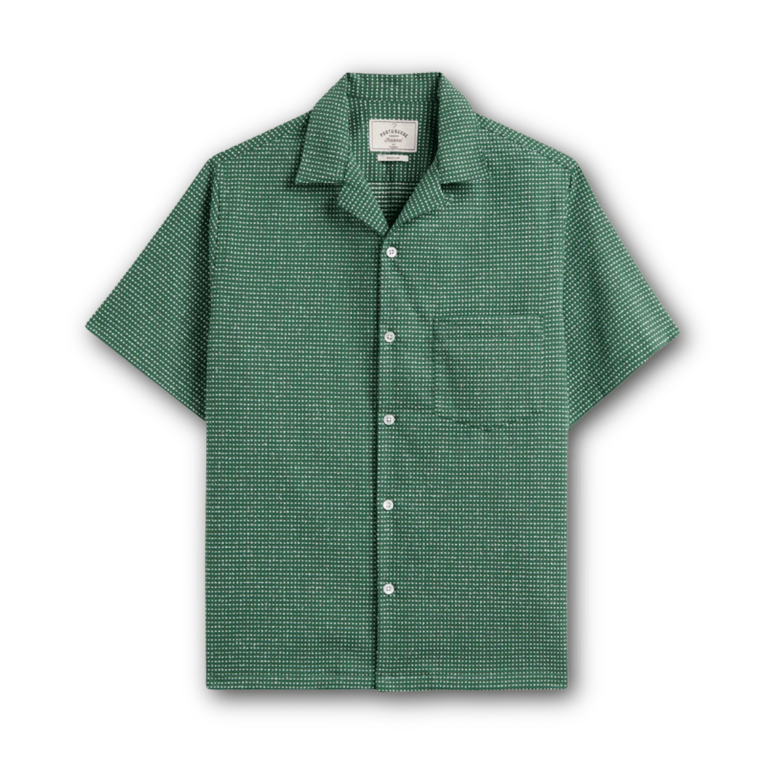 Portuguese Flannel - Dotts - Green - Regent TailoringPortuguese Flannel