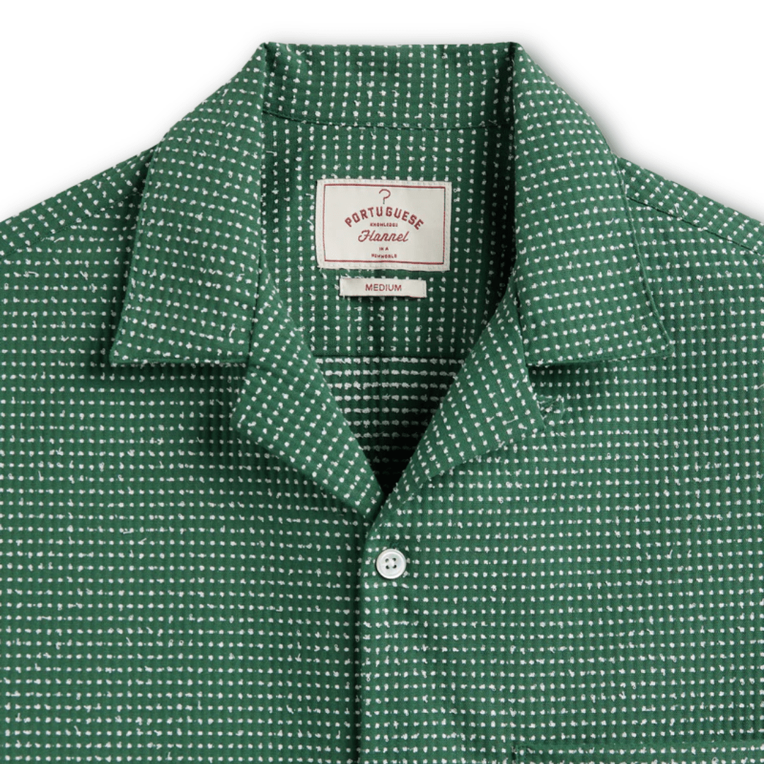 Portuguese Flannel - Dotts - Green - Regent TailoringPortuguese Flannel