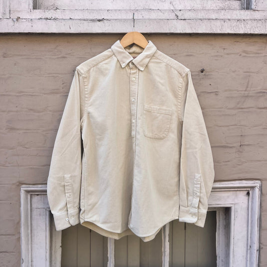 Portuguese Flannel Lobo ecru corduroy shirt front view
