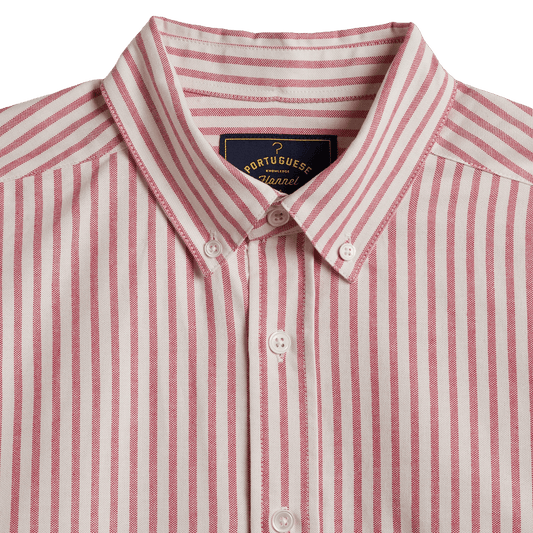 Portuguese Flannel - Montebelo Stripe - Red - Regent Tailoring Salisbury
