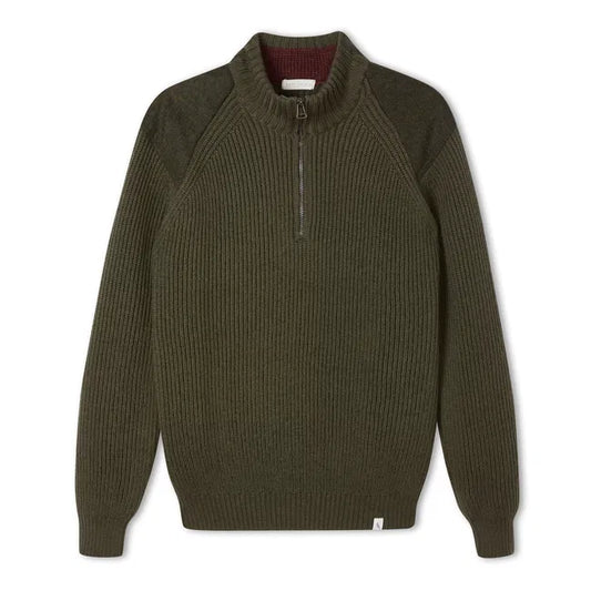 PEREGRINE - Foxton Quarter Zip Jumper - Olive