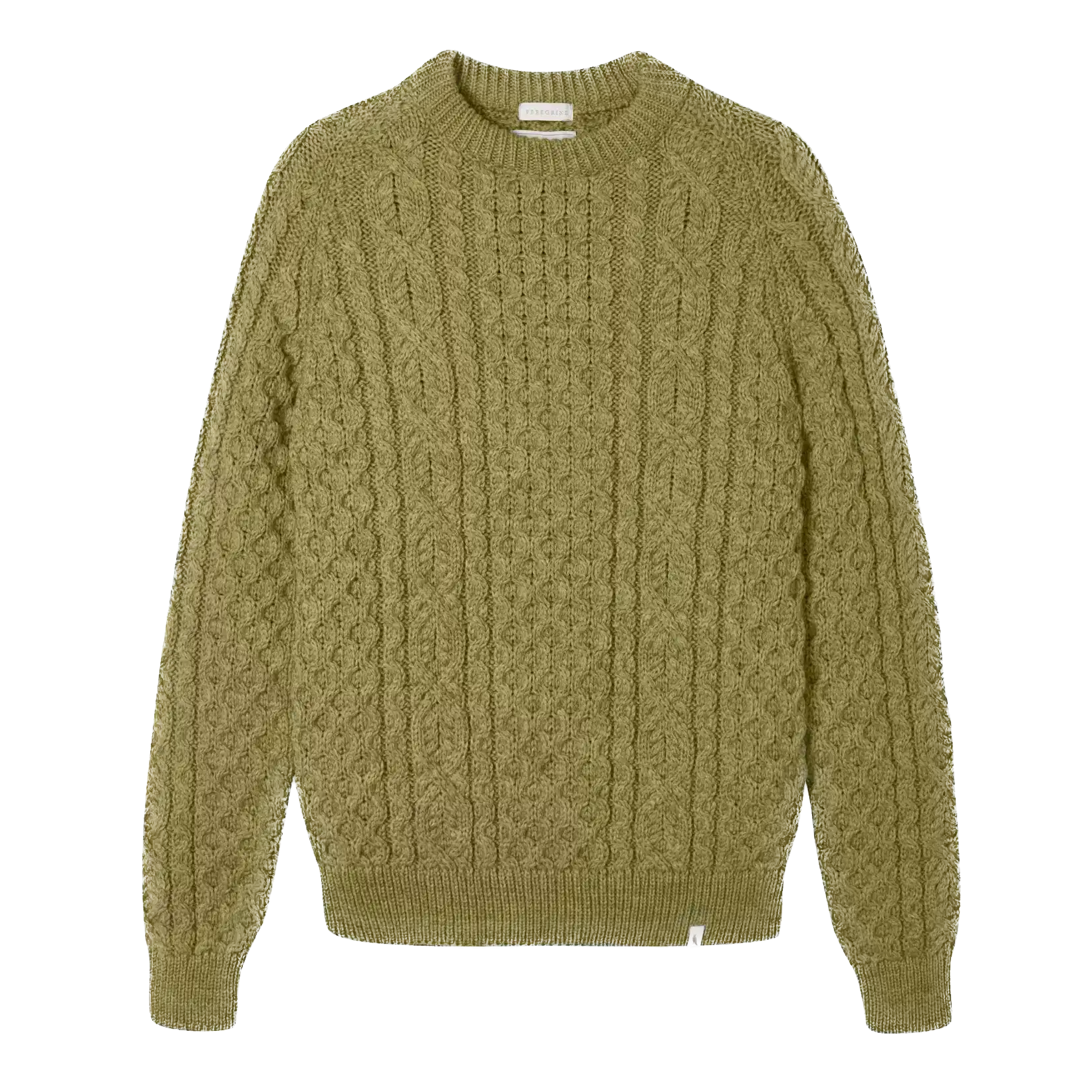 Peregrine Hudson Aran Knit Jumper Apple Green