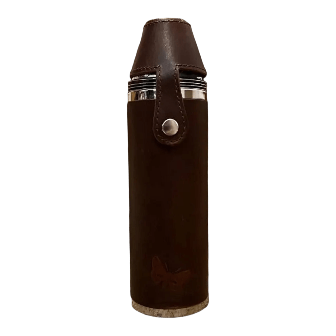 Regent - 10oz 4 Cup Flask - Country Pursuits - Waxed Leather - Brown - Regent Tailoring Salisbury