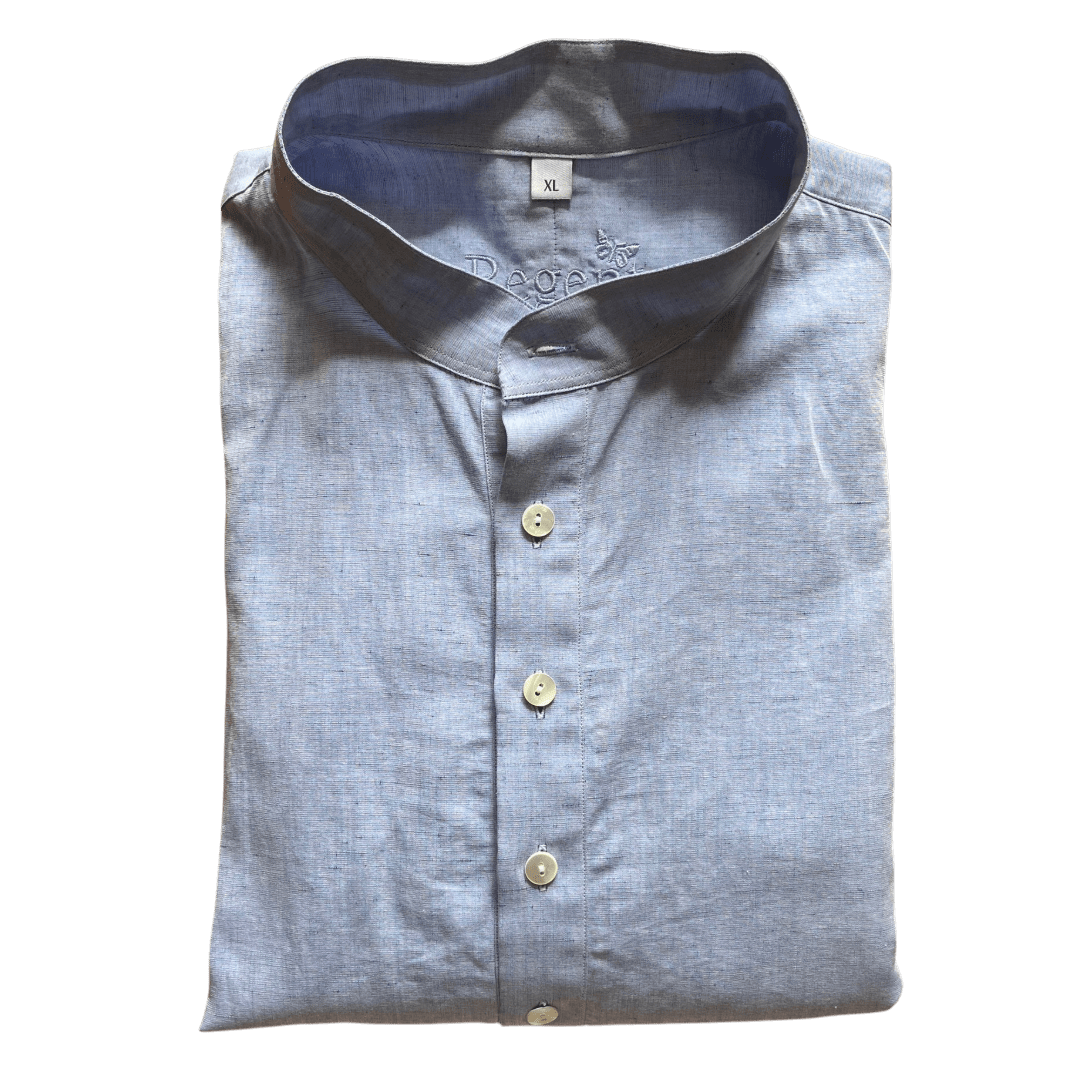 Regent 73 - Admiralty Shirt - Blue Cotton Linen Blend - Regent Tailoring Salisbury