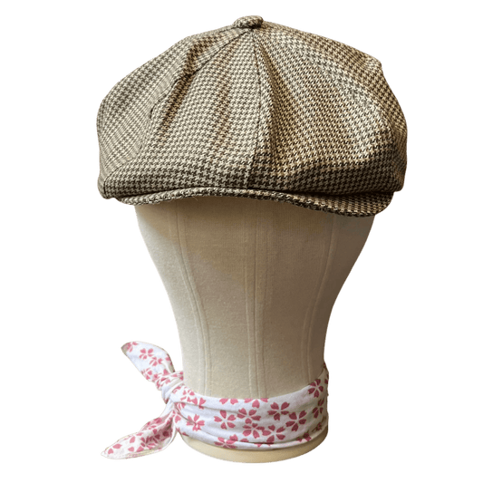 Regent - Baker Boy Cap - Brown Houndstooth - Regent Tailoring Salisbury