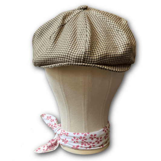 Regent - Baker Boy Cap - Brown Houndstooth - Regent TailoringRegent