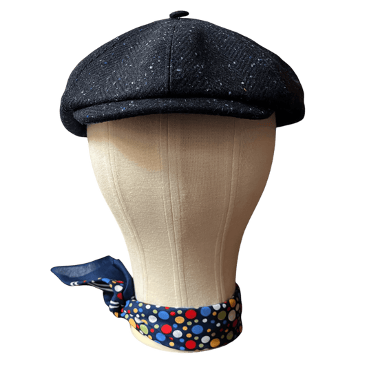 Regent - Baker Boy Cap - Donegal Fleck style Navy Speckled Tweed - Regent Tailoring Salisbury