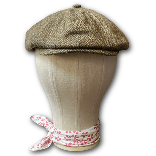 Regent - Baker Boy Cap - Green Herringbone Tweed - Regent TailoringRegent