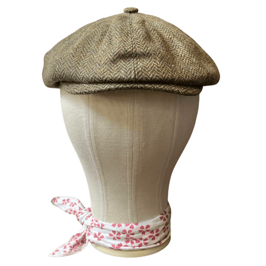 Regent - Baker Boy Cap - Green Herringbone Tweed - Regent Tailoring Salisbury