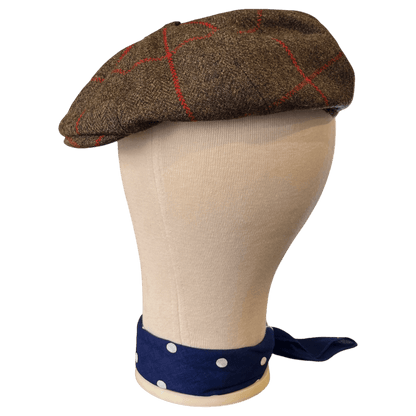 Regent - Baker Boy Cap - Green/Red/Orange Tweed - Regent Tailoring Salisbury