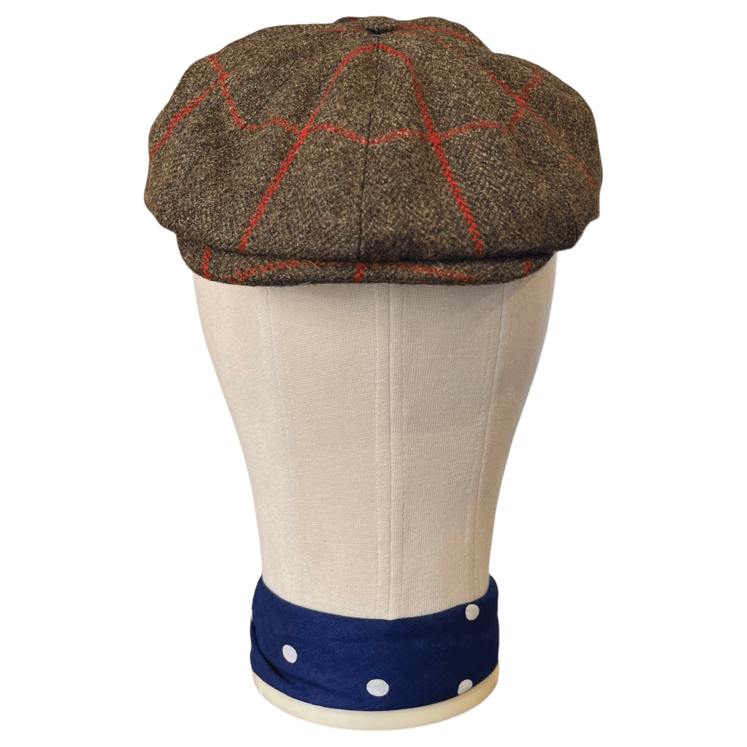 Regent - Baker Boy Cap - Green/Red/Orange Tweed - Regent Tailoring Salisbury