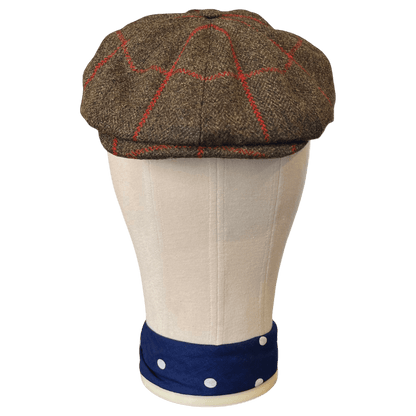 Regent - Baker Boy Cap - Green/Red/Orange Tweed - Regent Tailoring Salisbury