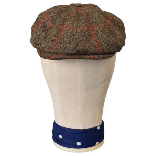 Regent - Baker Boy Cap - Green/Red/Orange Tweed - Regent Tailoring Salisbury