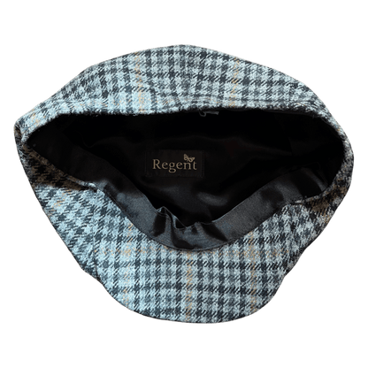 Regent - Baker Boy Cap - Grey/Yellow Overcheck Tweed - Regent Tailoring Salisbury