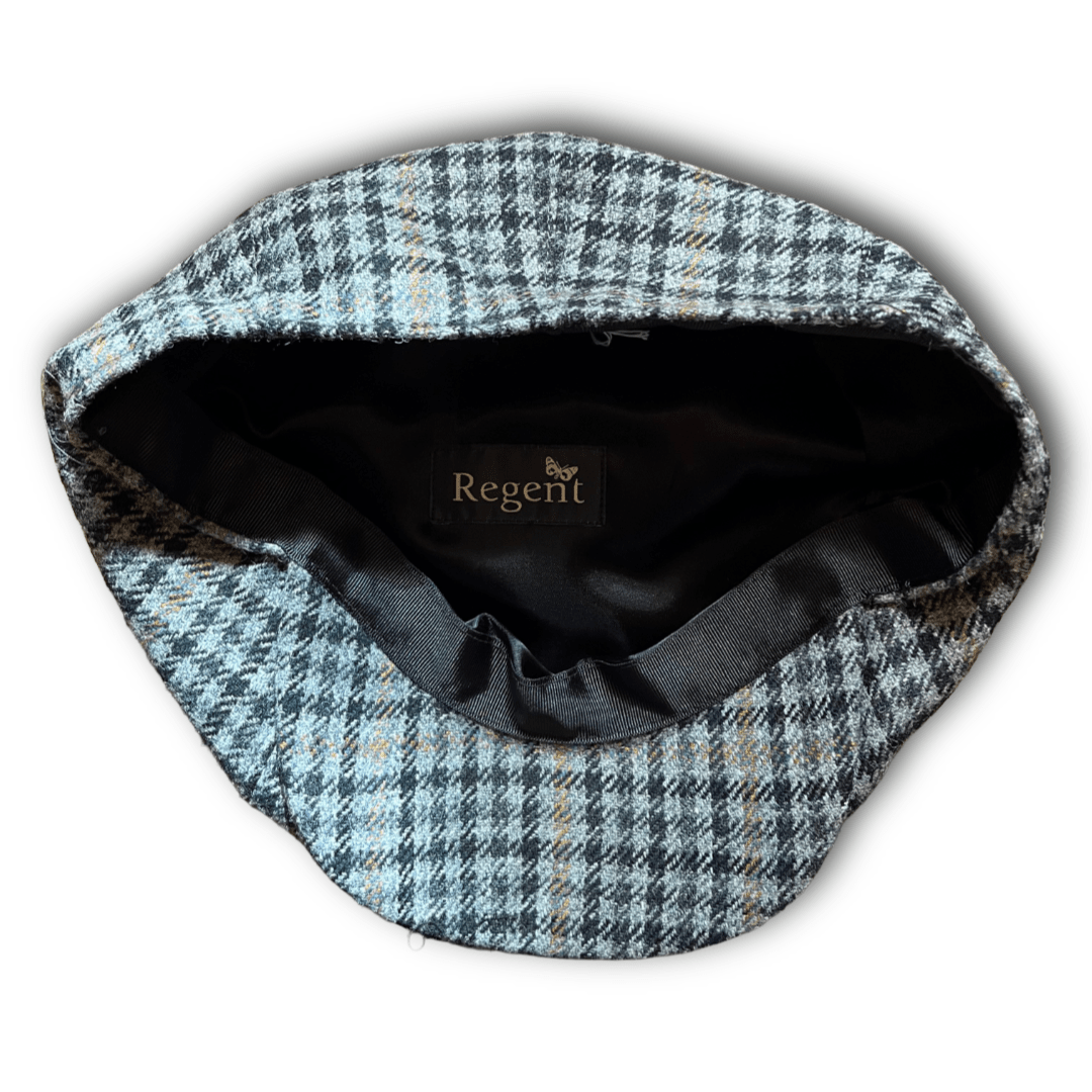 Regent - Baker Boy Cap - Grey/Yellow Overcheck Tweed - Regent Tailoring Salisbury