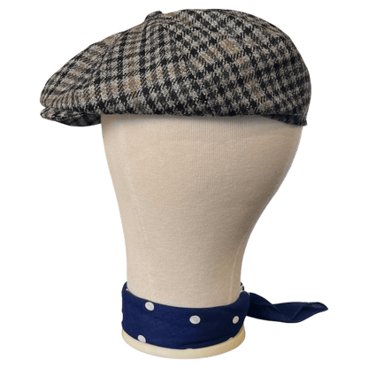 Regent - Baker Boy Cap - Grey/Yellow Overcheck Tweed - Regent Tailoring Salisbury