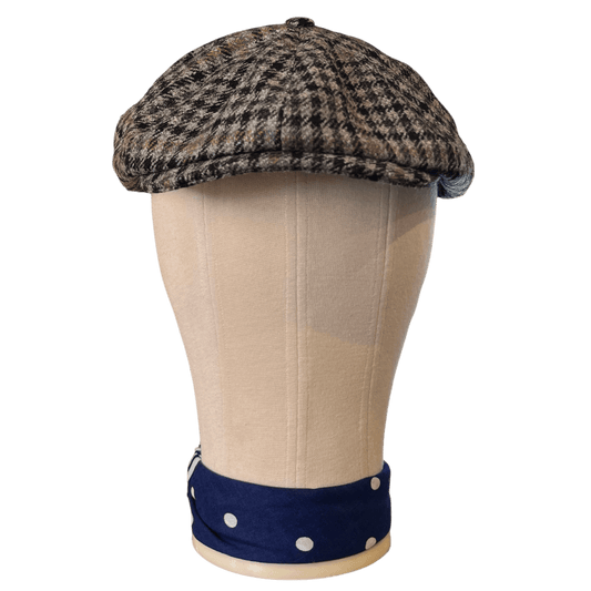 Regent - Baker Boy Cap - Grey/Yellow Overcheck Tweed - Regent Tailoring Salisbury