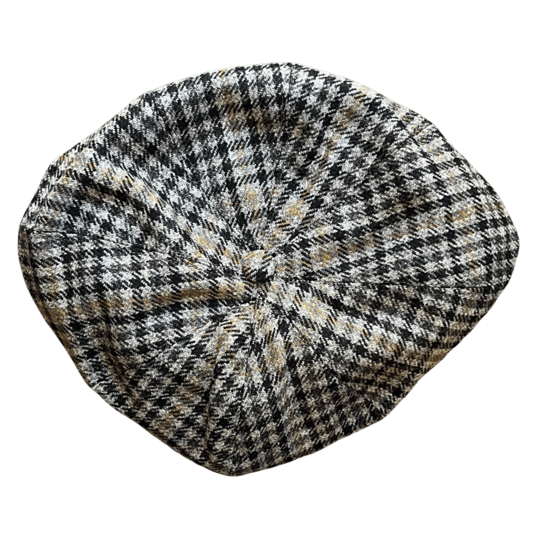 Regent - Baker Boy Cap - Grey/Yellow Overcheck Tweed - Regent Tailoring Salisbury