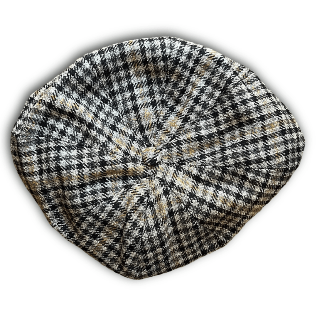 Regent - Baker Boy Cap - Grey/Yellow Overcheck Tweed - Regent Tailoring Salisbury