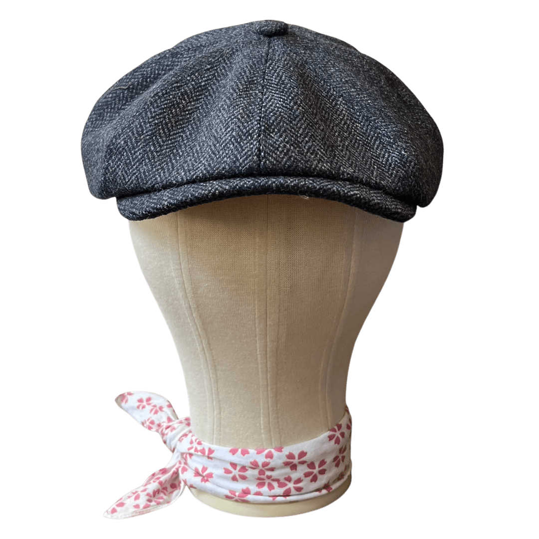 Regent - Baker Boy Cap - Navy Herringbone - Regent Tailoring Salisbury