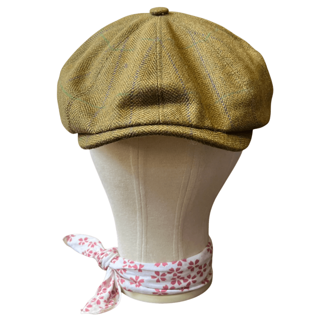 Regent - Baker Boy Cap - Olive Green with Overcheck - Regent Tailoring Salisbury