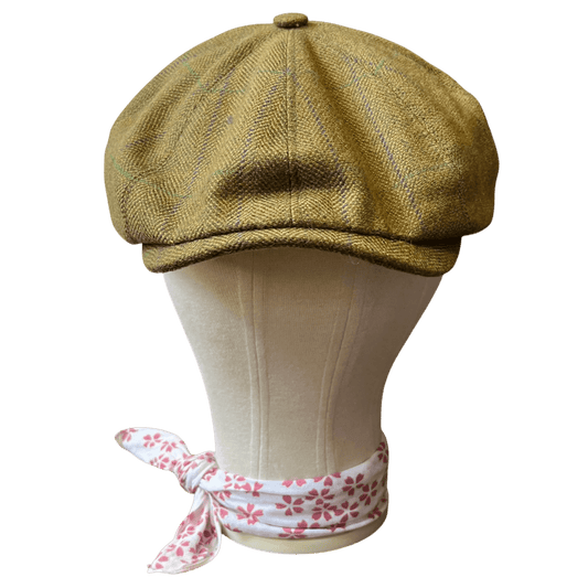 Regent - Baker Boy Cap - Olive Green with Overcheck - Regent Tailoring Salisbury