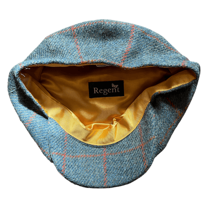 Regent - Baker Boy Cap - Turquoise/Pink Overcheck Tweed - Regent Tailoring Salisbury