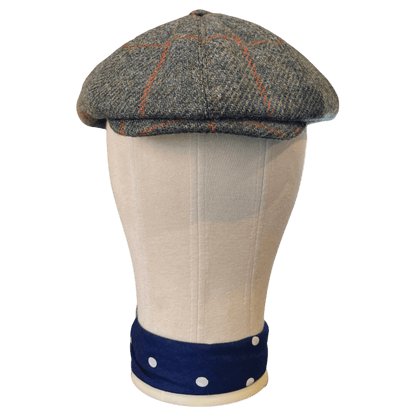 Regent - Baker Boy Cap - Turquoise/Pink Overcheck Tweed - Regent Tailoring Salisbury