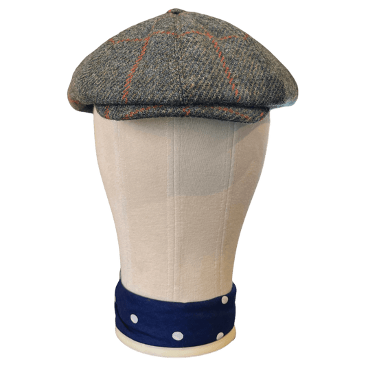 Regent - Baker Boy Cap - Turquoise/Pink Overcheck Tweed - Regent Tailoring Salisbury