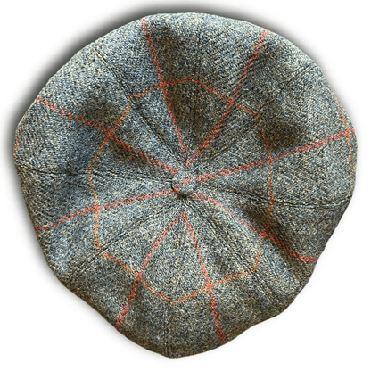 Regent - Baker Boy Cap - Turquoise/Pink Overcheck Tweed - Regent Tailoring Salisbury