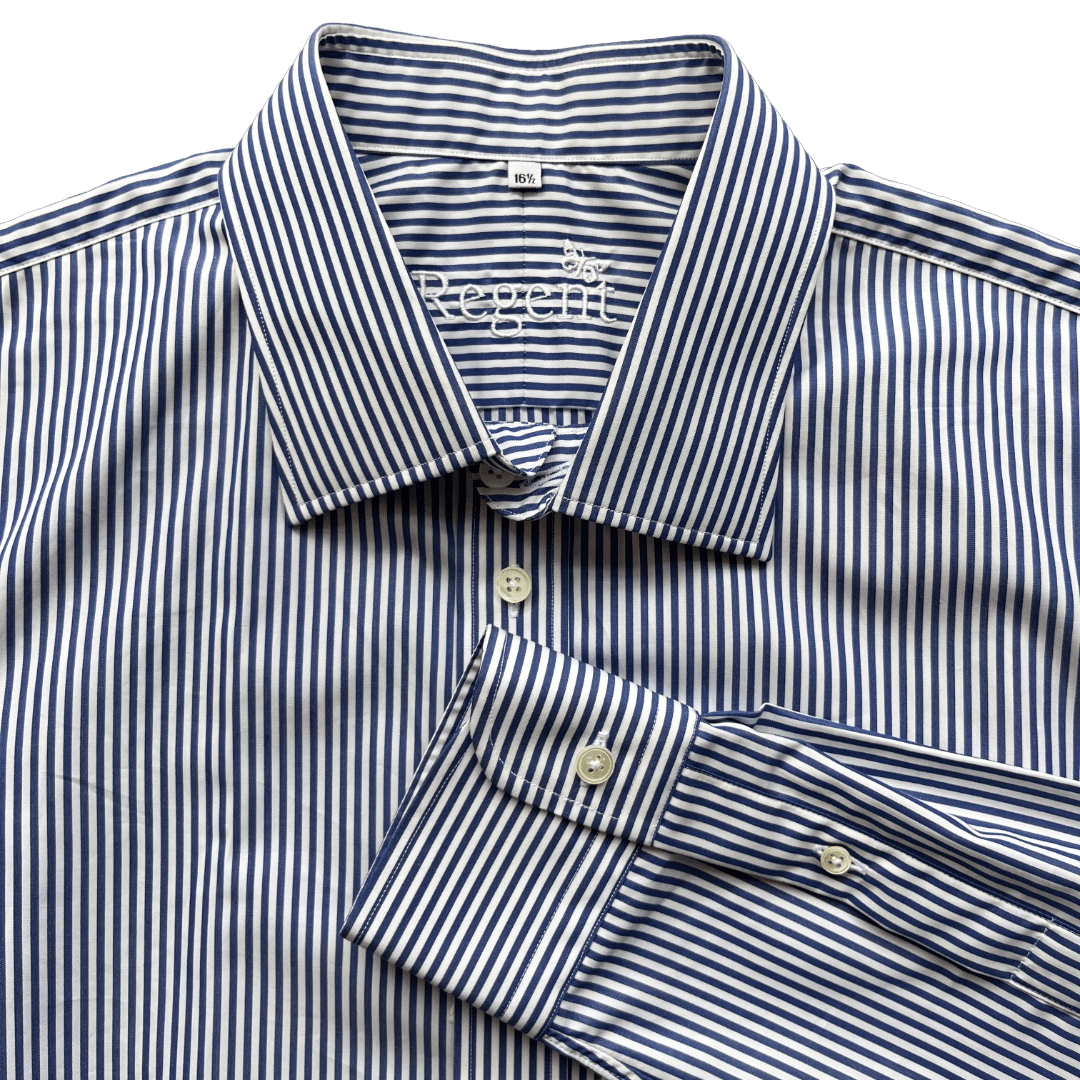 Regent - Bengal Stripe Shirt - Navy/White - Regent Tailoring Salisbury