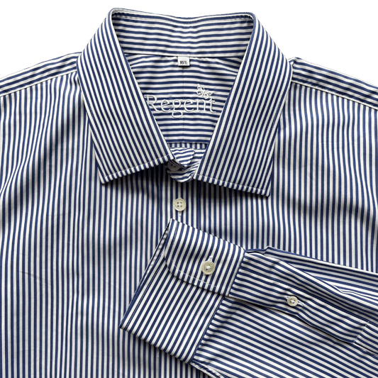 Regent - Bengal Stripe Shirt - Navy/White - Regent Tailoring Salisbury