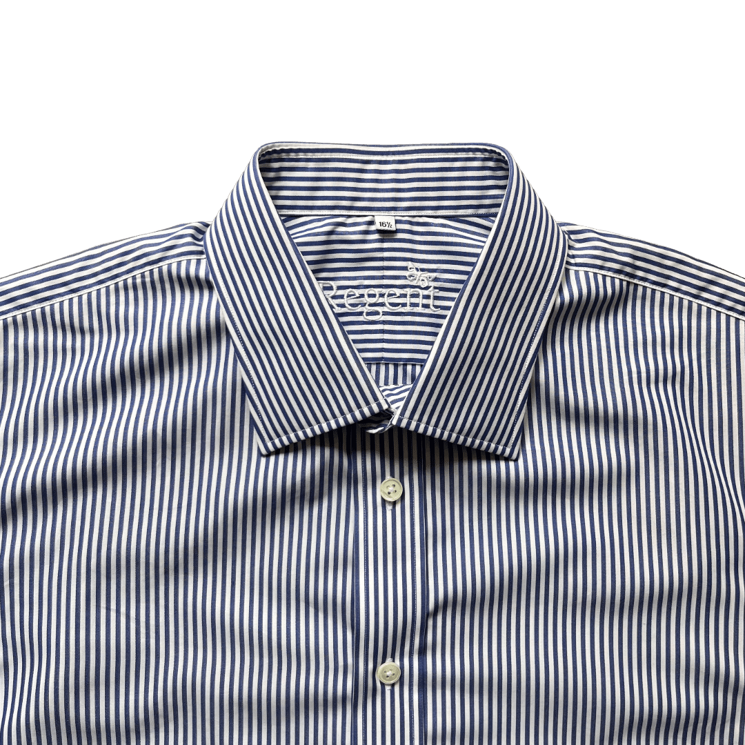 Regent - Bengal Stripe Shirt - Navy/White - Regent Tailoring Salisbury
