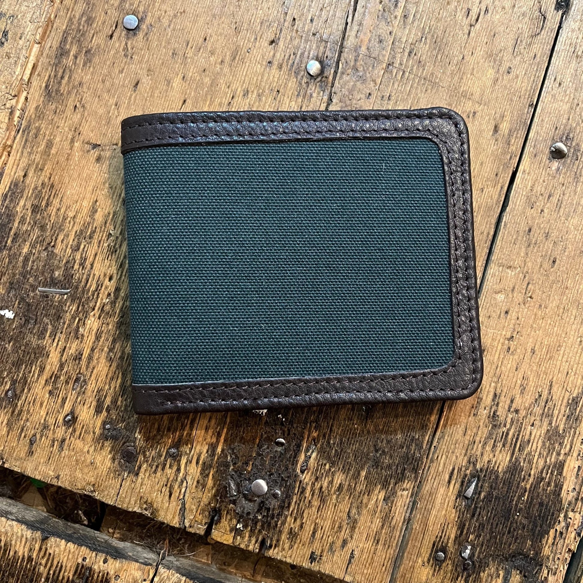 Regent - Billfold Wallet - Canvas & Leather - Green - Regent TailoringRegent