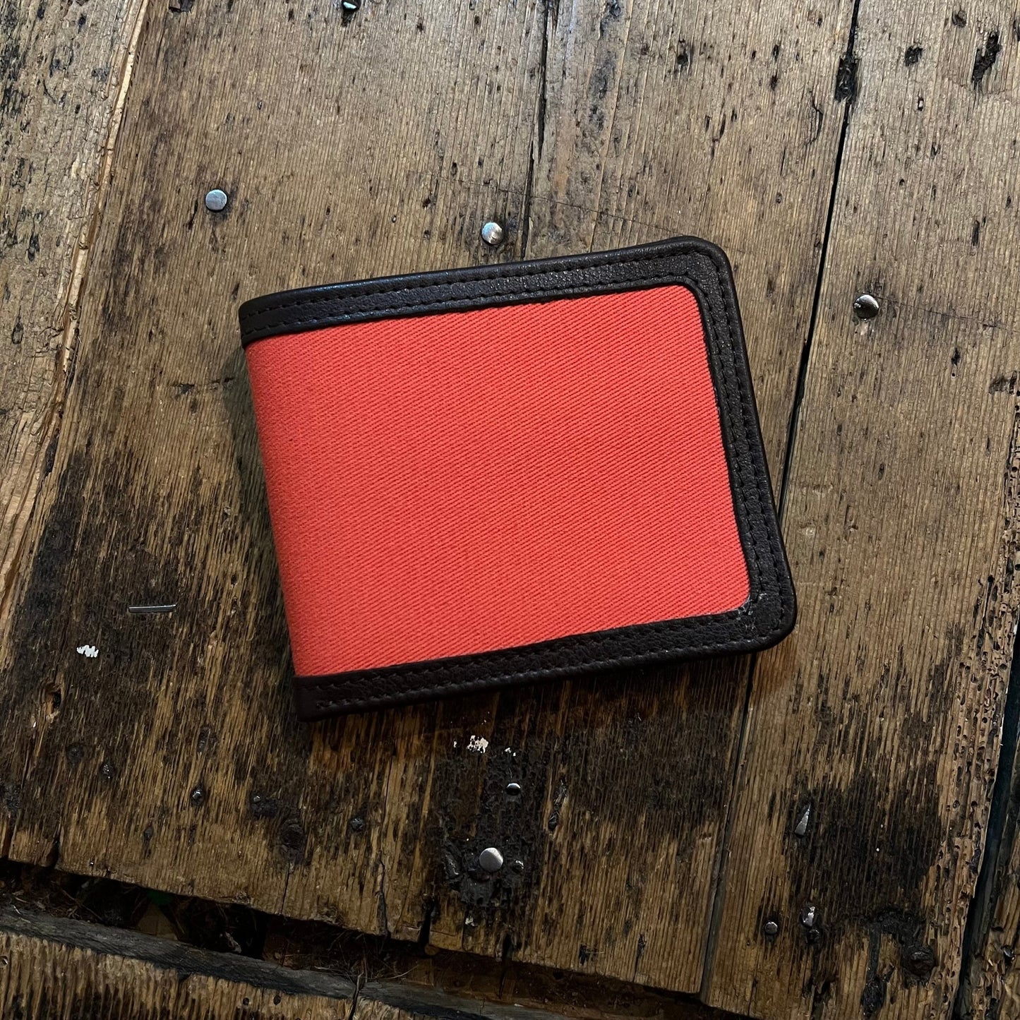 Regent - Billfold Wallet - Canvas & Leather - Orange - Regent TailoringRegent