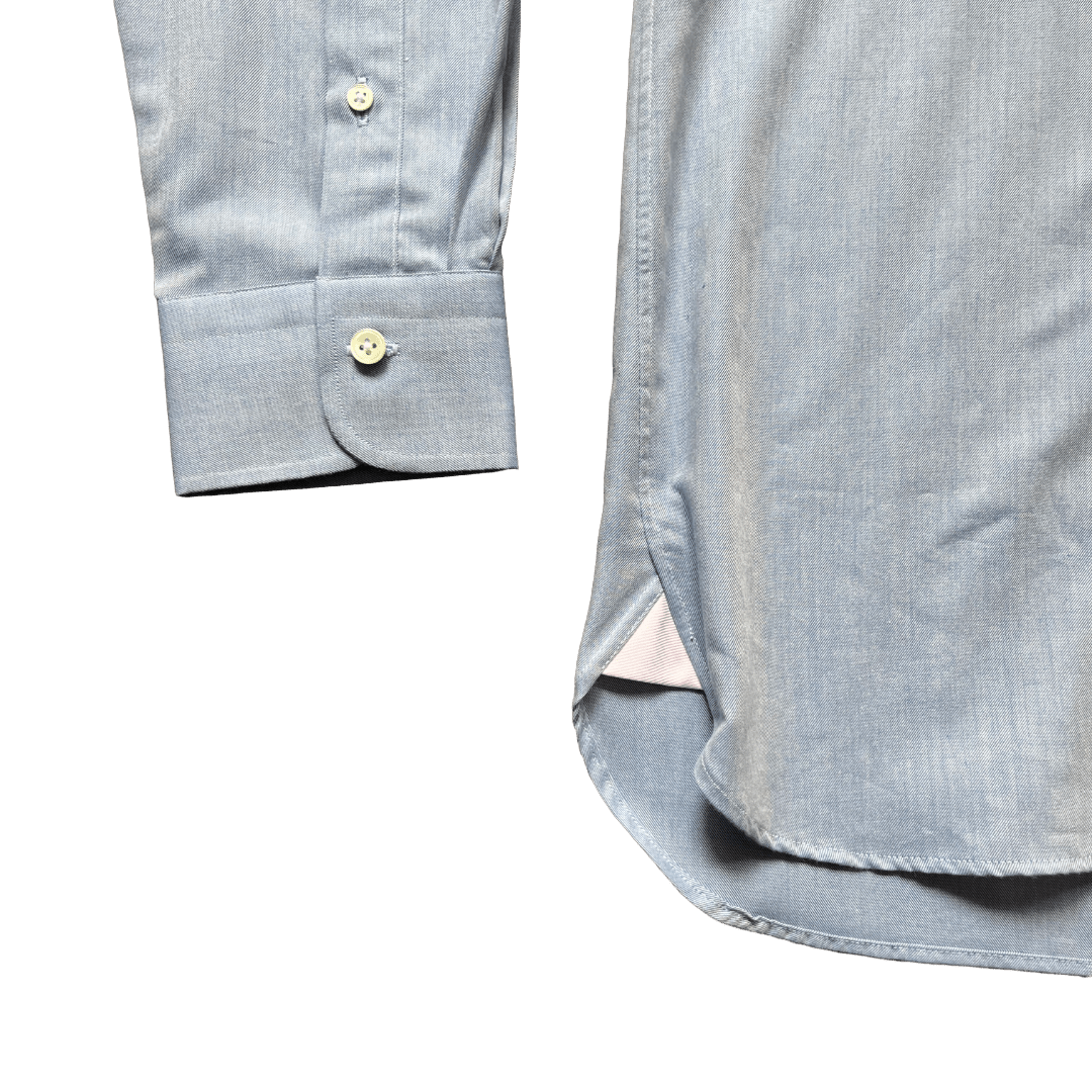 Regent - 'Brooks' - Soft Flannel Shirt - Blue - Regent Tailoring Salisbury