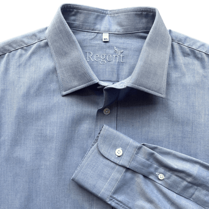 Regent - 'Brooks' - Soft Flannel Shirt - Blue - Regent Tailoring Salisbury