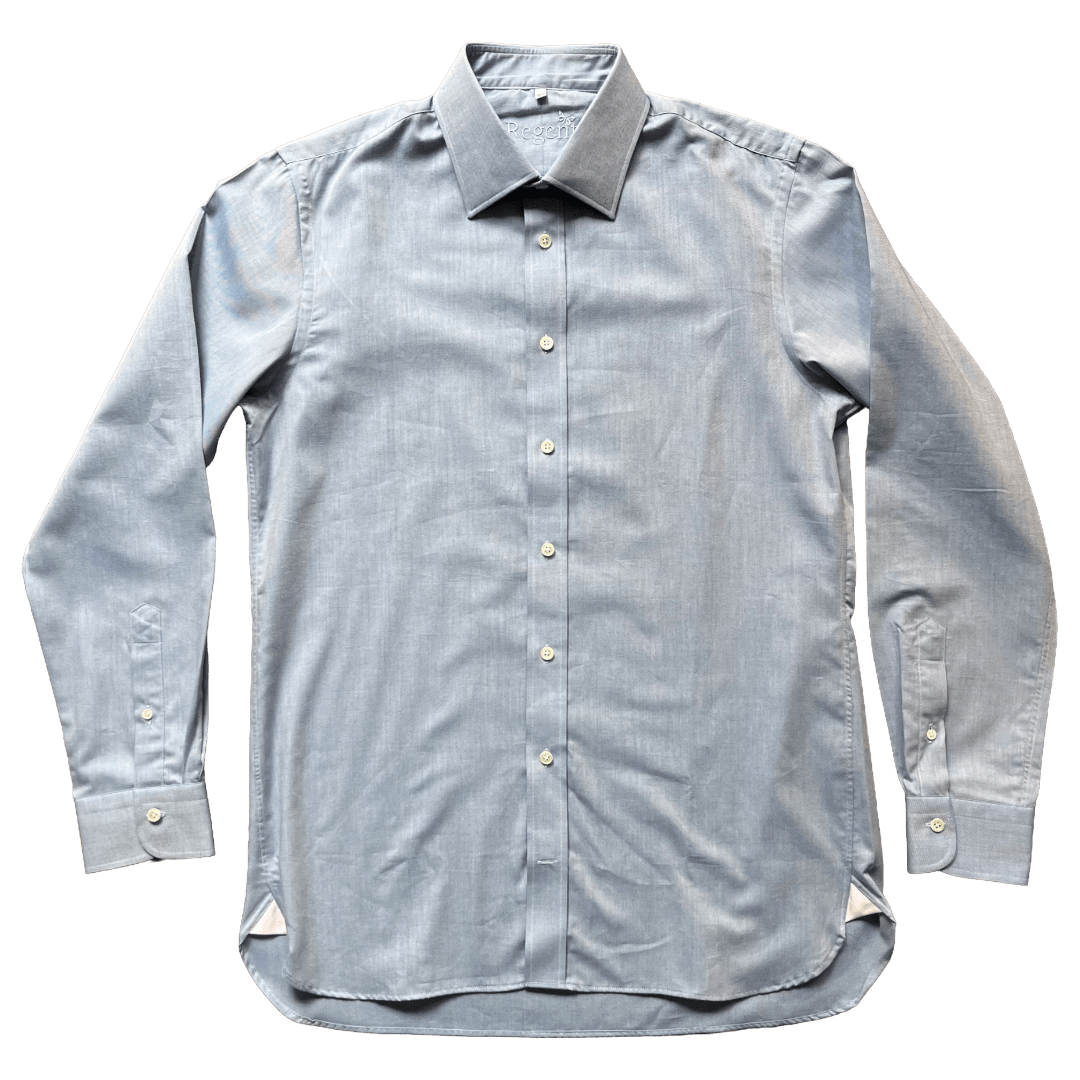 Regent - 'Brooks' - Soft Flannel Shirt - Blue - Regent Tailoring Salisbury